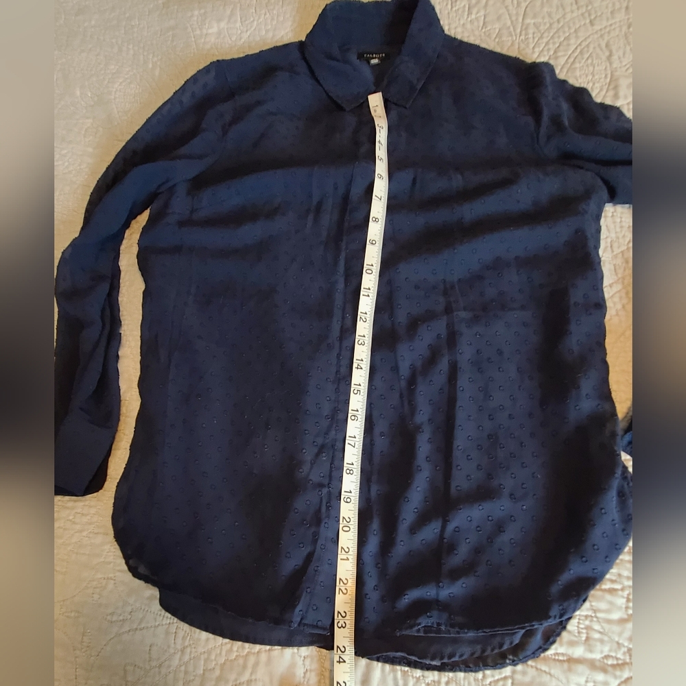Talbots Blue Multi Layer Blouse Size Small - image 8